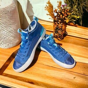 Mens Converse CTAS Navy Blue Ultra Lightweight Mid Top Sneakers Shoes Size 10